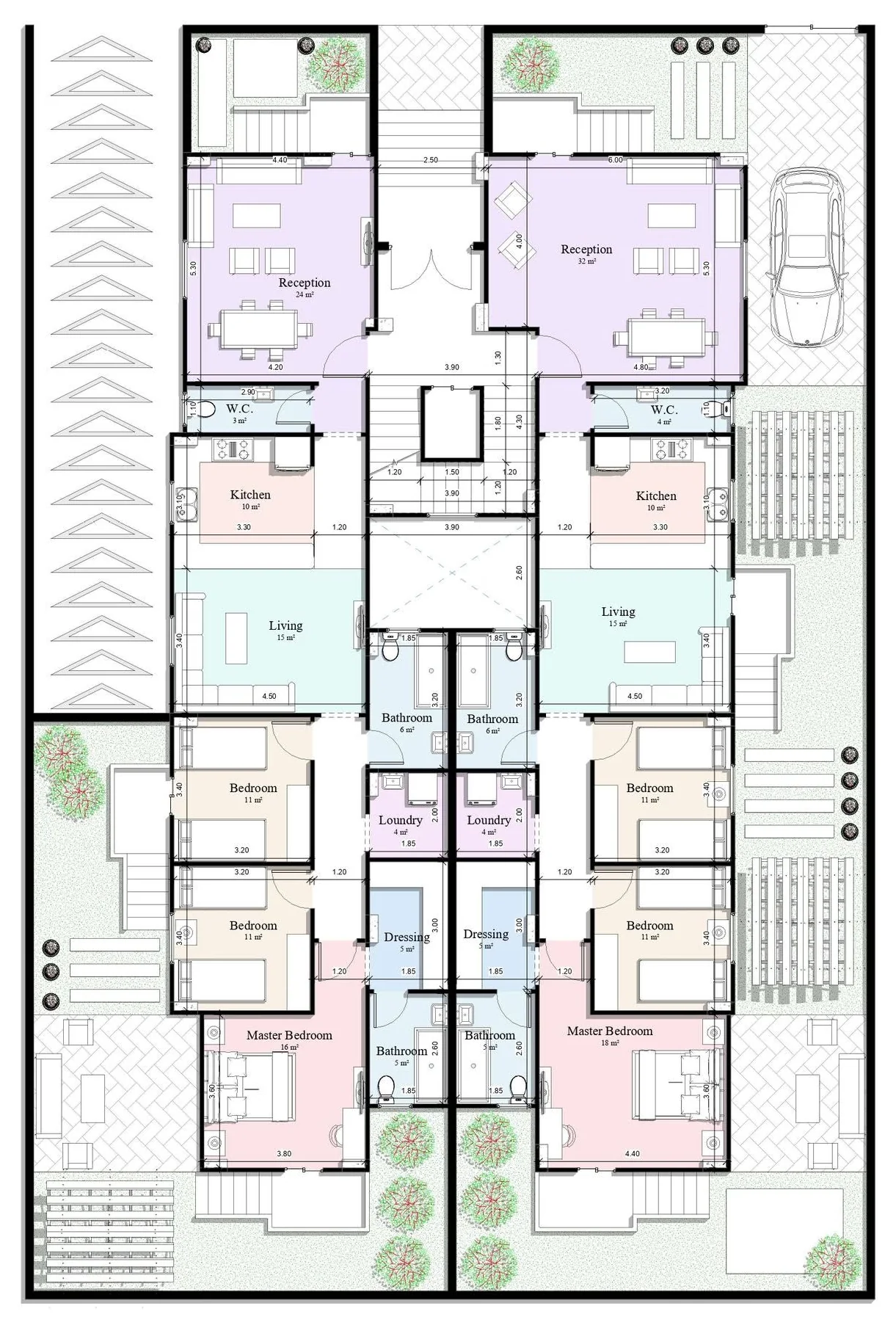 Floor plan · twin apartments